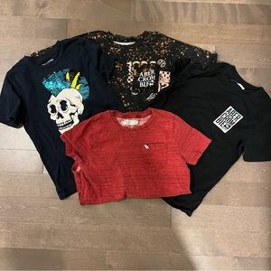 Set Bundle of Four 4 Abercrombie shirt sleeve T-shirt Tees, Size 10 Size 9/10